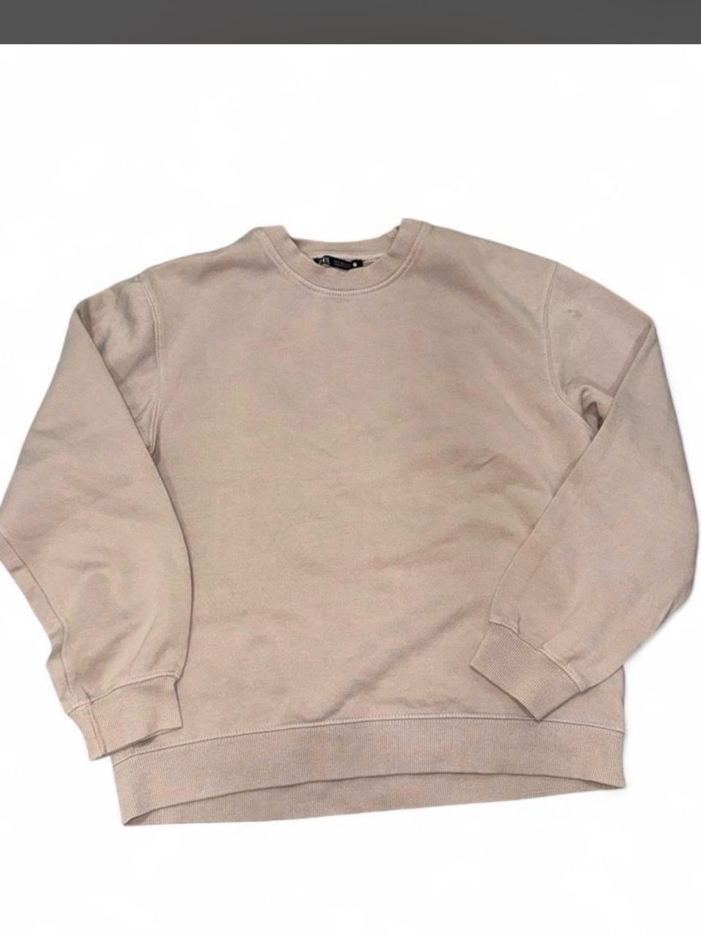 Zara Women's Crewneck Sweatshirt in Light Beige